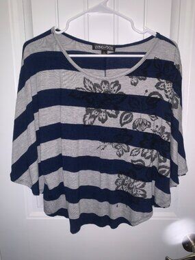 EUC Stripe and Floral Top